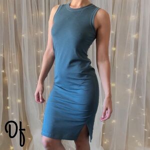 Prana Teal Sleeveless Midi Dress Size S